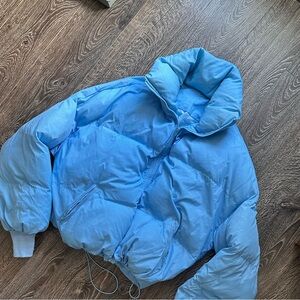 SHEIN Light Blue Puffer Jacket